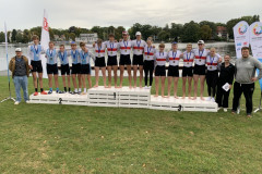 Bei den Jungen U19 im 4x+ belegten die Teams der Poelchau-Schule Berlin die Plätze 1 und 3, links der Vierer vom Gymnasium Carolinum Osnabrück